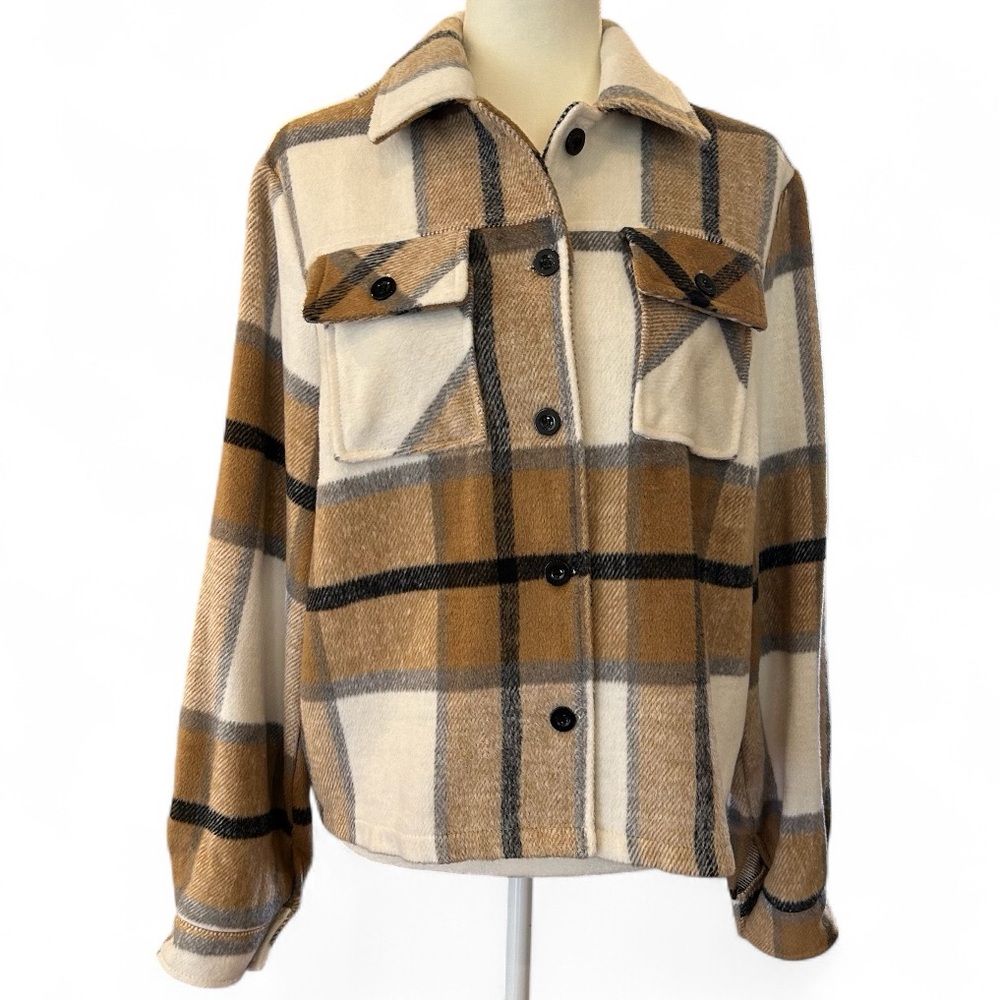 SHEIN | Flannel Plaid Shacket/Jacket EUC - Picture 1 of 10